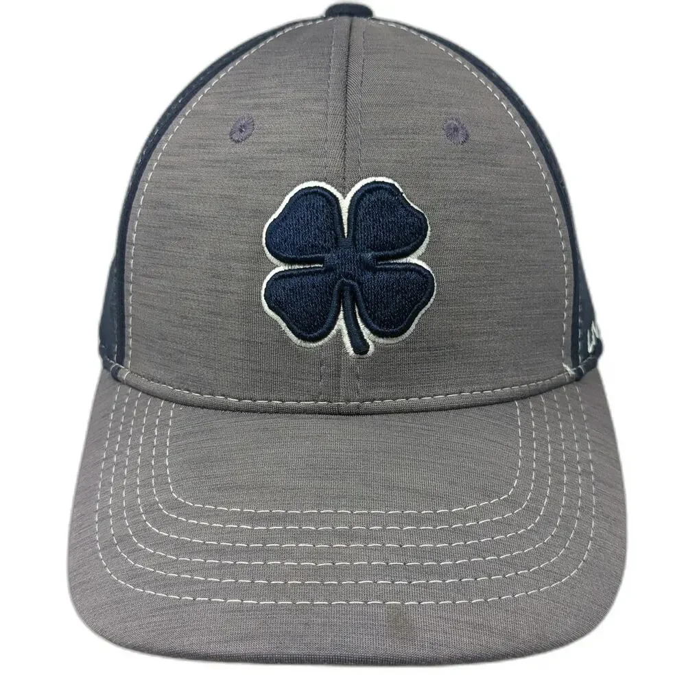 Black Clover Baseball Cap Blue M Live Lucky Clover Logo Fitted Stretch Hat